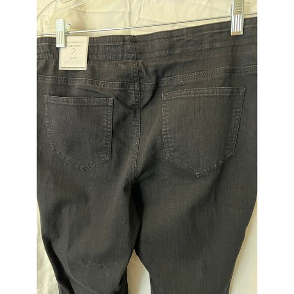 Chico's Platinum Denim Pull On Flare Reg Jean, BLK, Reg 2 (12/14). - Picture 3 of 6